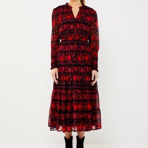 Bb Dakota X Steve Madden It's A Moment Floral Stripe Long Sleeve Midi Dress